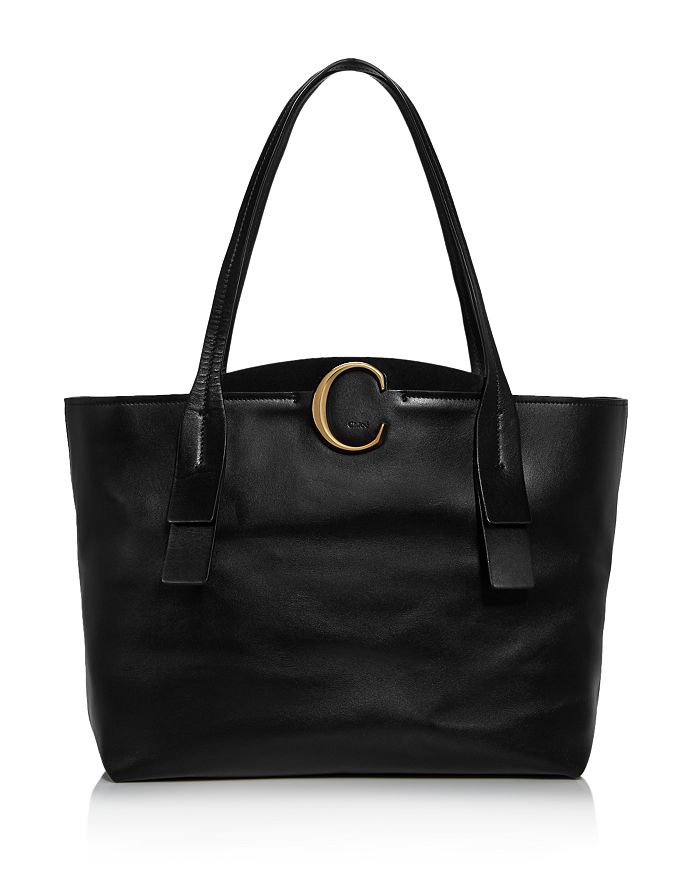 Chloé Leather Tote In Black/gold