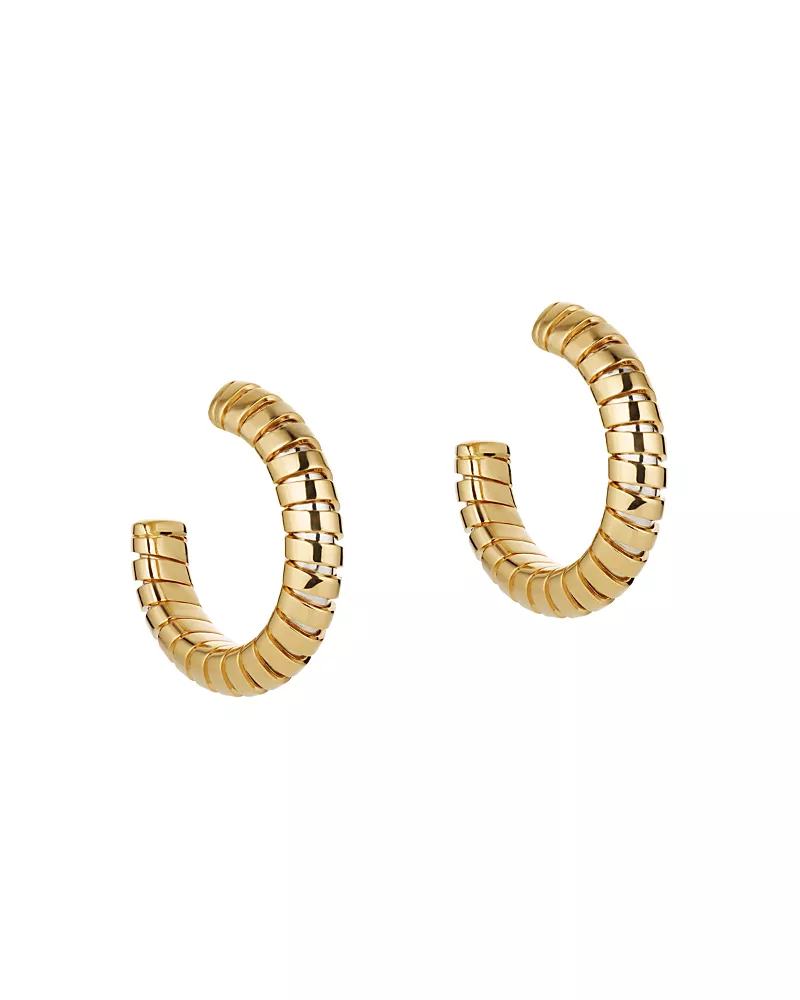 Marina B 18K Yellow Gold Trisolina Hoop Earrings