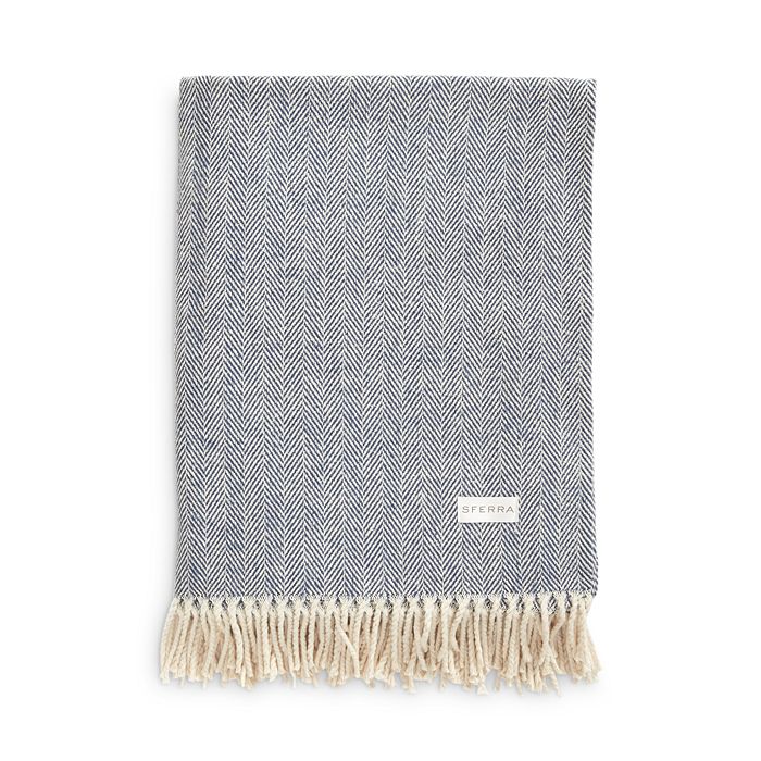 SFERRA Celine Throw in Navy
