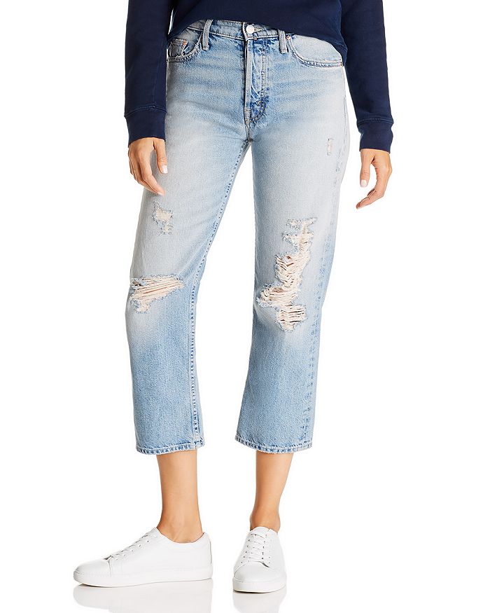 MOTHER The Huffy Flood High Rise Straight Leg Jeans in Mercy