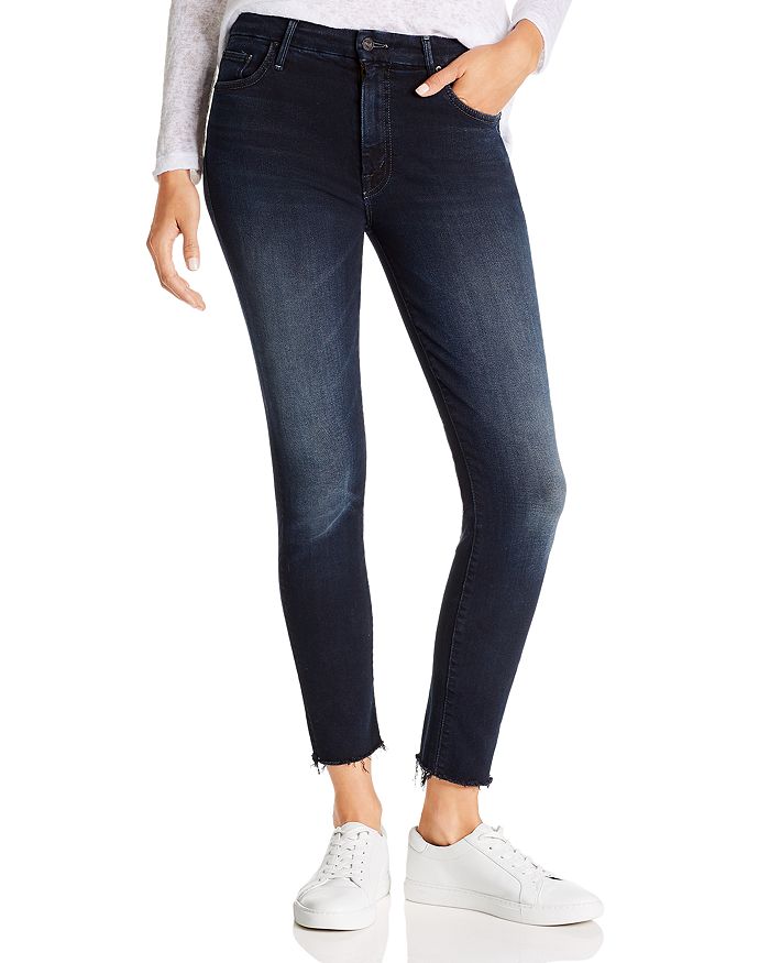MOTHER THE LOOKER HIGH-RISE ANKLE FRAY SKINNY JEANS IN LAST CALL,1411-104