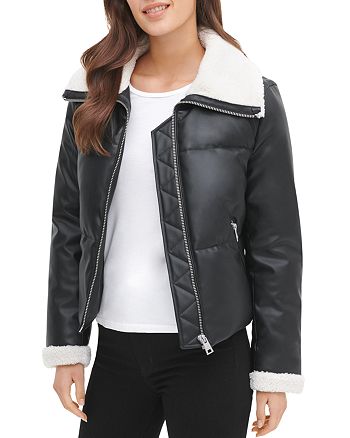 Levi's Faux Leather & Faux Shearling Quilted Jacket | Bloomingdale's