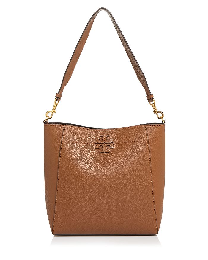 Tory Burch Mcgraw Leather Hobo In Moose/gold