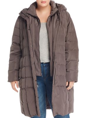 cole haan signature plus size layered down puffer coat