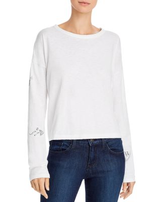 rag & bone - Tattoo Embroidered Cropped Tee