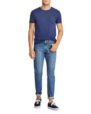 Varick Slim Straight Jeans in Medium Blue