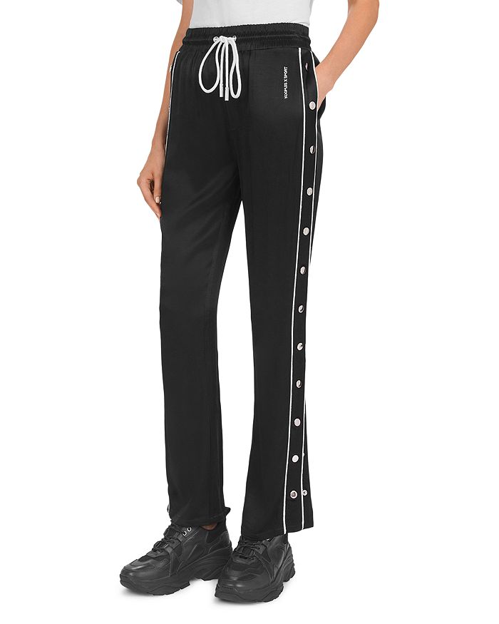 THE KOOPLES PIPED SIDE-SNAP DRAWSTRING TRACK trousers,FPAN19023S