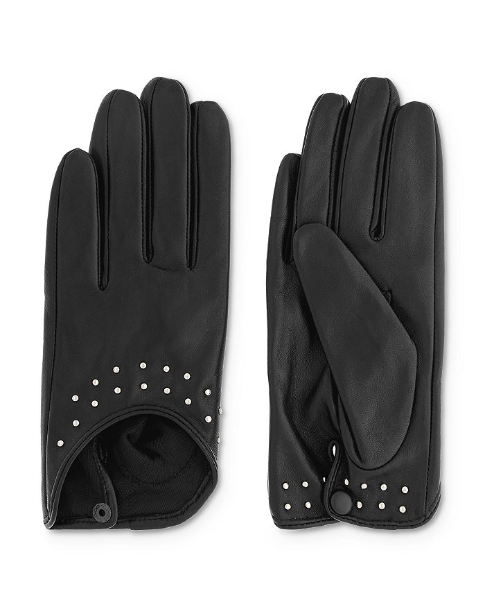 THE KOOPLES Studded Leather Moto Gloves,AFGA19002K