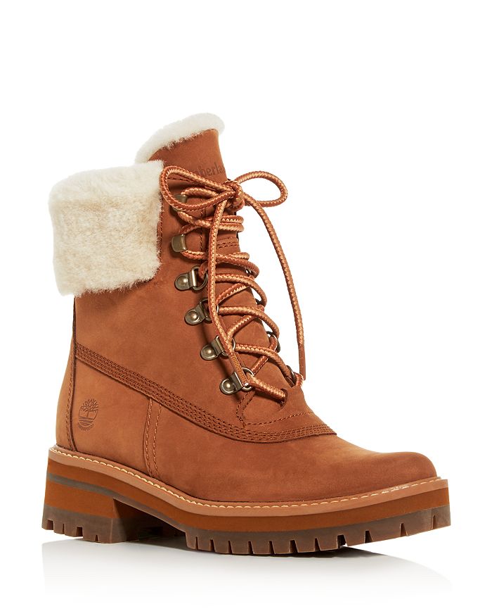 Timberland Women's Courmayeur Valley Shearling  Waterproof Cold-weather Boots In Saddle Brown