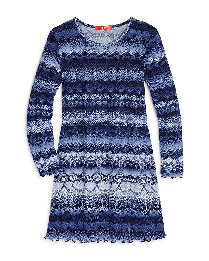 AQUA Girls Snakeskin Print Swing Dress Big Kid 100 Exclusive