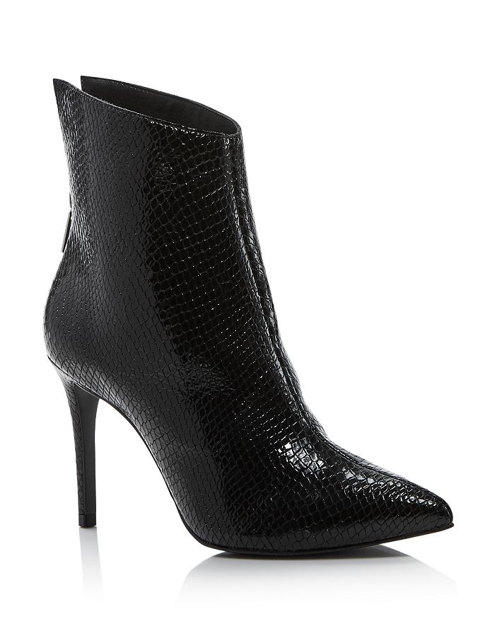Aqua Women's Hendrix High-heel Booties - 100% Exclusive In Black Embossed Leather