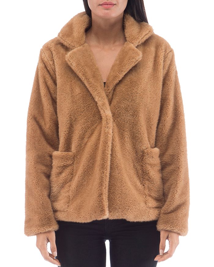 B Collection By Bobeau Faux-fur Jacket In Camel