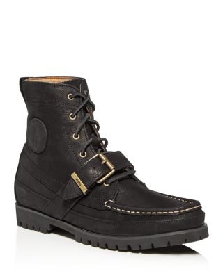 black leather polo boots