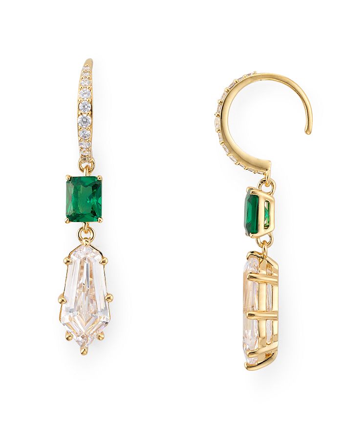 Nadri Eliza Drop Earrings In Green/gold