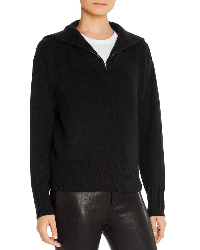 C By Bloomingdale's Half-zip Cashmere Sweater - 100% Exclusive In Black