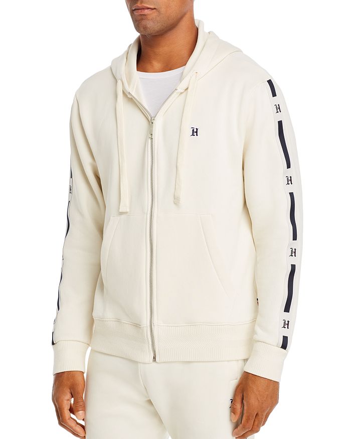 Tommy Hilfiger Embroidered Logo Hoodie In Turtledove