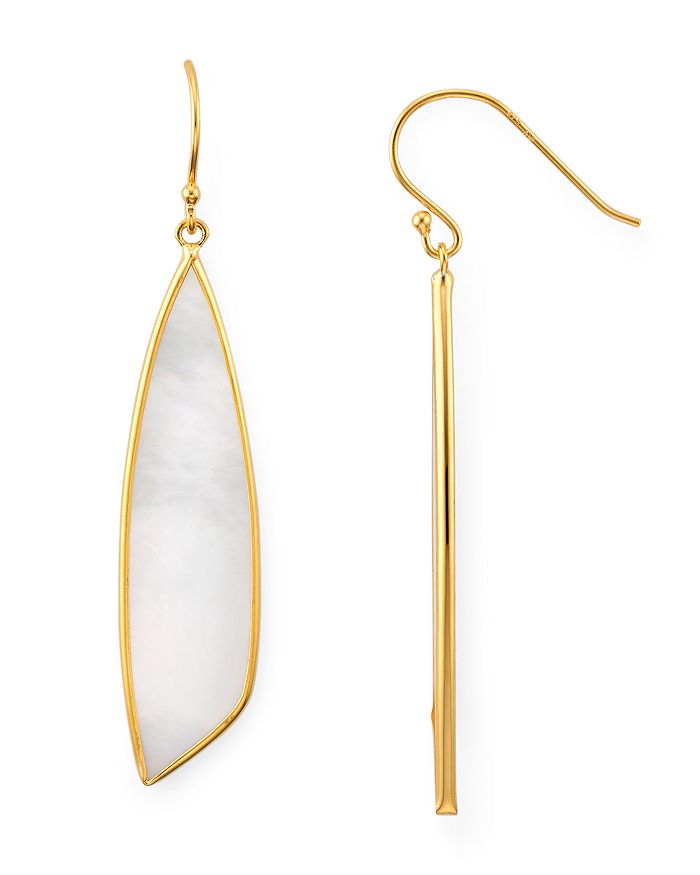 Argento Vivo Mother-of-pearl Drop Earrings In 18k Gold-plated Sterling Silver In White/gold