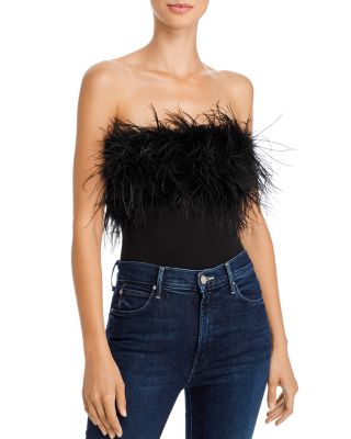 fur trim bardot dress