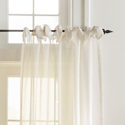 Vienna Tie-Top Sheer Curtain Panel, 52" x 95"