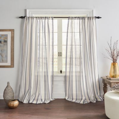 Elrene Home Fashions - Hampton Striped Sheer Curtain Panel, 52" x 84"