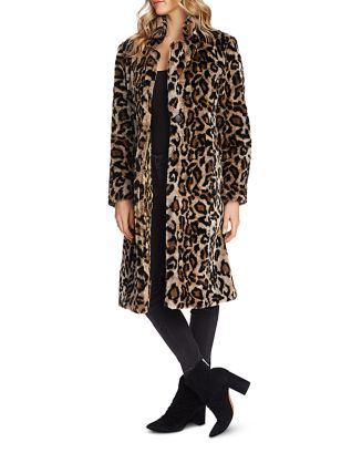 VINCE CAMUTO Faux-Fur Leopard Print Coat | Bloomingdale's