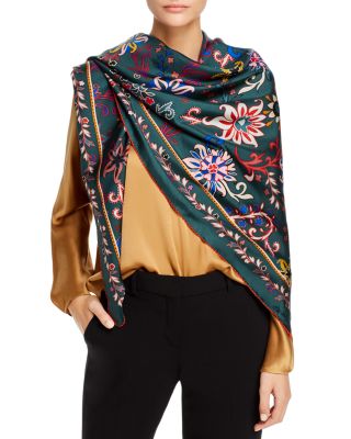 tory burch floral scarf