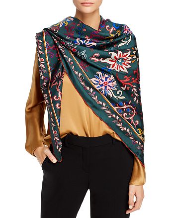 Tory Burch Mountain Floral Silk Scarf | Bloomingdale's