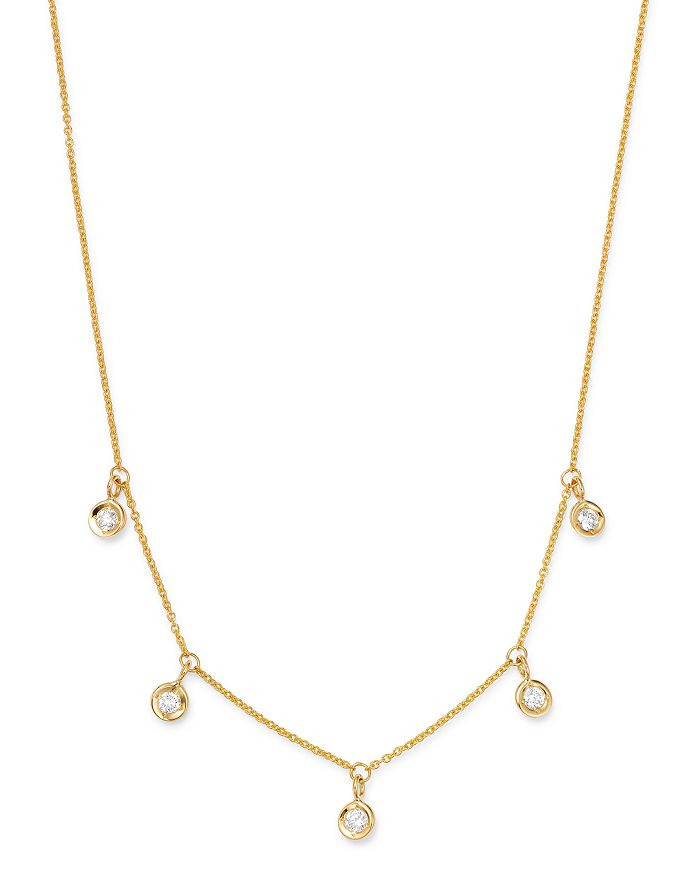 Roberto Coin Women's Diamond By The Inch 18k Yellow Gold & Diamond Dangle Necklace In White/gold