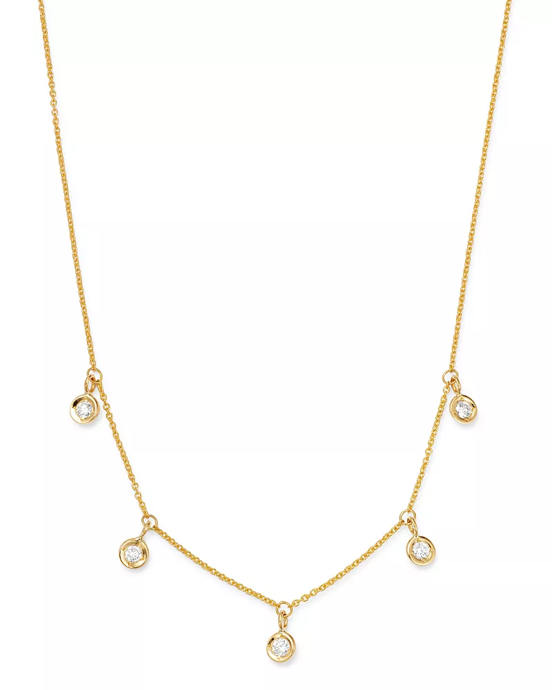 Roberto Coin 18K Yellow Gold Diamonds By The Inch Dangling Droplet Necklace, 18