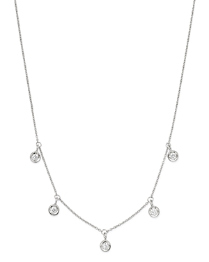Roberto Coin 18k White Gold Diamonds By The Inch Dangling Droplet Necklace, 18