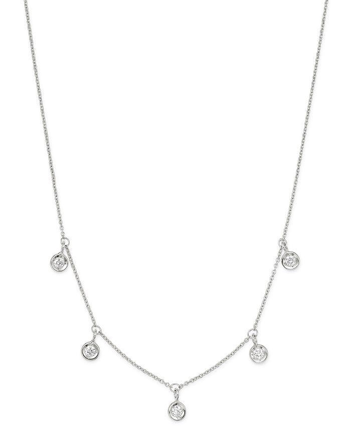 Roberto Coin 18K White Gold Diamonds By The Inch Dangling Droplet ...