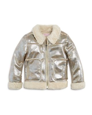 metallic shearling jacket
