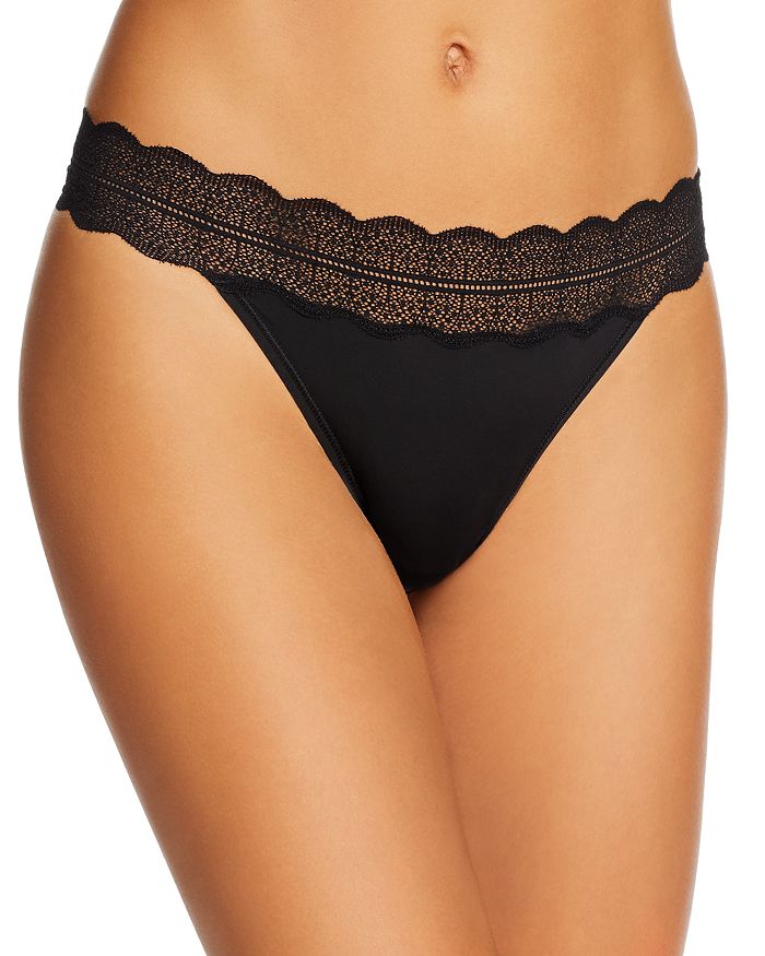 Calvin Klein Micro Lace Thong In Black