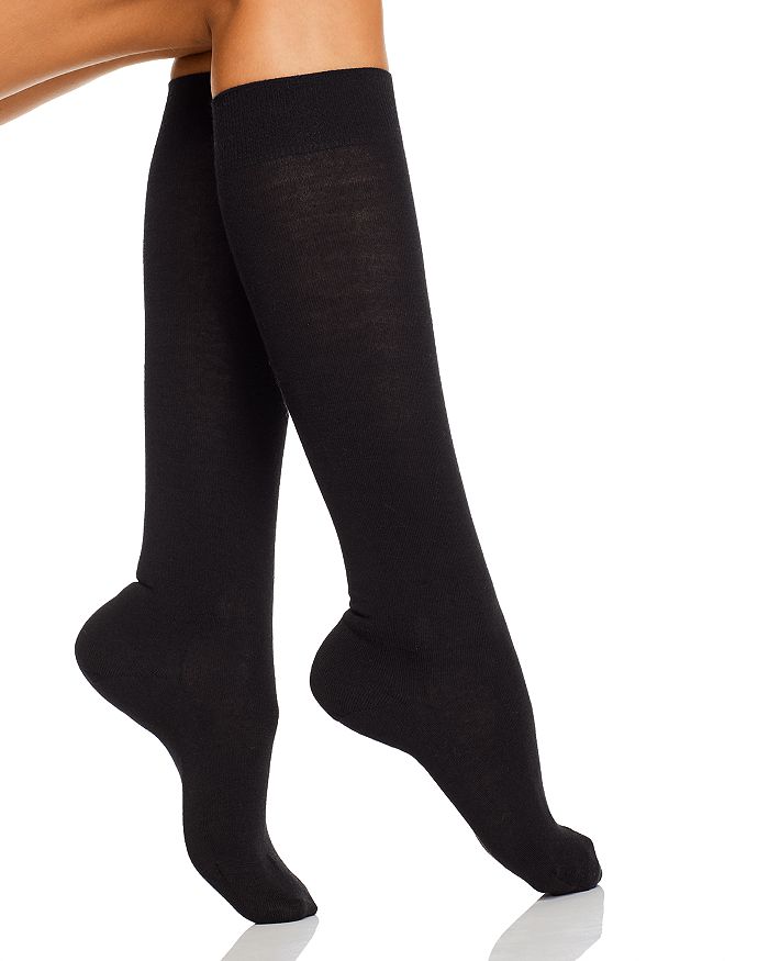 Shop Falke Soft Merino Wool Blend Knee-high Socks In Black