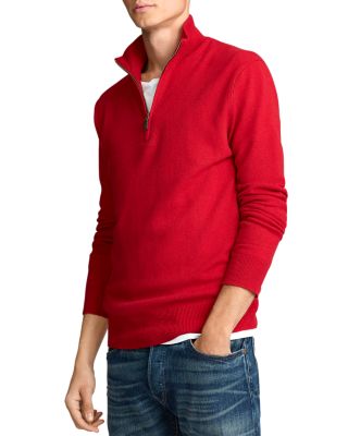 ralph lauren half zip jumper red