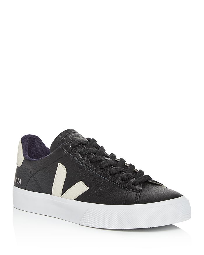Veja Campo Black And White Low Top Sneakers In Vegan Leather Man In Black/white