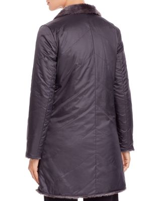 Manteau Ceinturé En Laine Et Simili Cuir Via Spiga – Noir/violet, Taille 6, Neuf Avec étiquettes