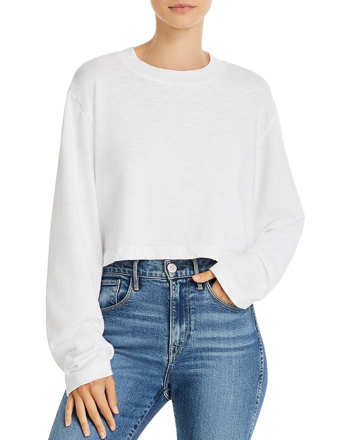 COTTON CITIZEN TOKYO LONG-SLEEVE CROPPED TEE,W210655