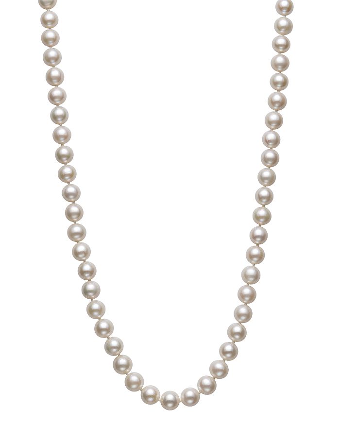 Shop Bloomingdale's Cultured Freshwater Pearl Necklace In 14k Yellow Gold, 18 - 100% Exclusive In White/gold