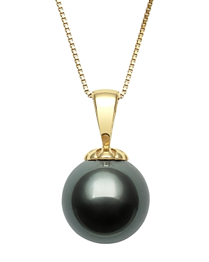 Bloomingdale's Tahitian Black Cultured Pearl Pendant Necklace in 14K Yellow Gold, 18 - 100% Exclusiv