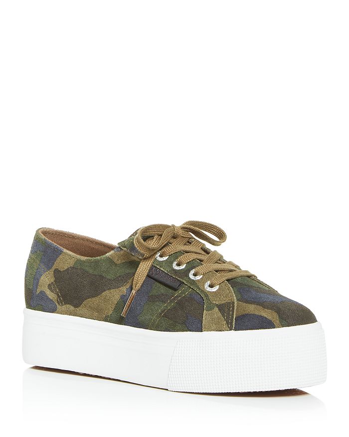 Superga Women's Suecamow Platform Low-top Sneakers In Camoflage