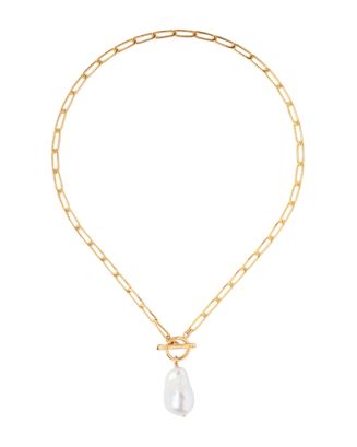 Chan Luu Cultured Freshwater Pearl Toggle Necklace in 18K Gold-Plated ...