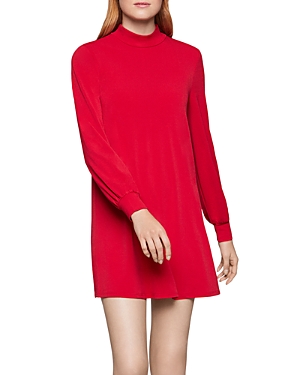 Bcbgeneration Mock-neck A-line Mini Dress In Ruby Red