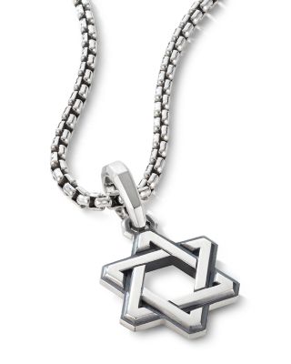 Sterling Silver Deco Star of David Pendant