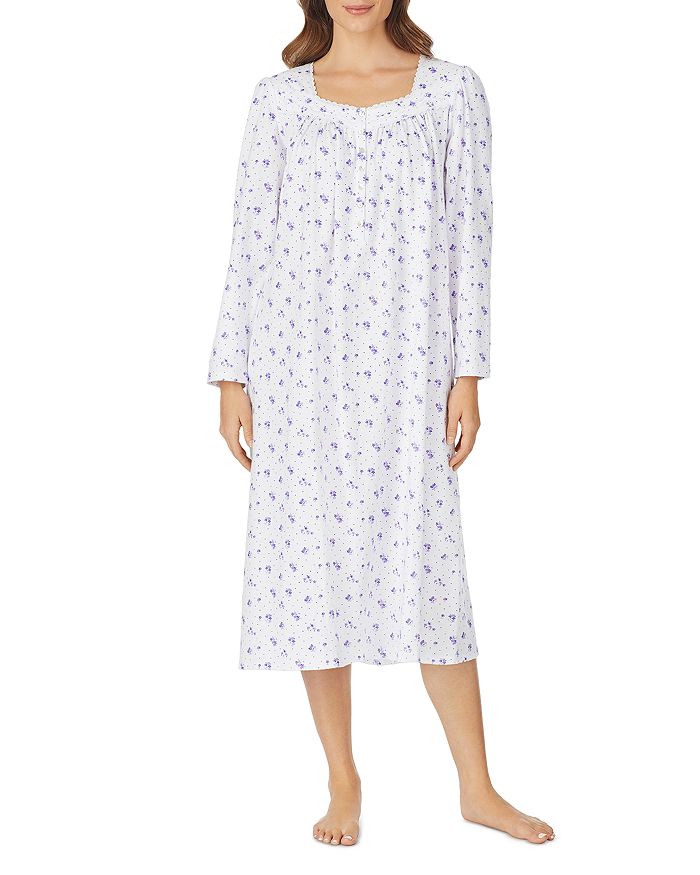 Eileen West Floral Ballet Nightgown In White Floral