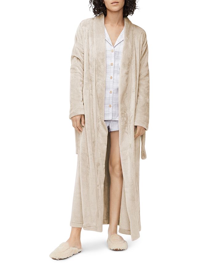 Shop Ugg Marlow Plush Long Robe In Moonbeam
