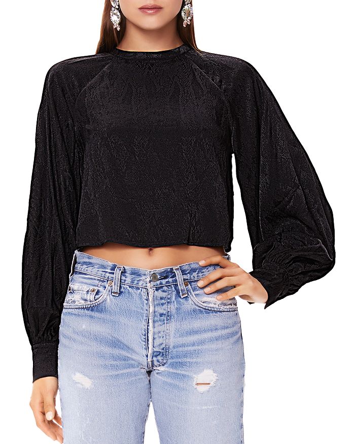 AFRM OLIVIA BALLOON-SLEEVE CROPPED TOP,AET034358