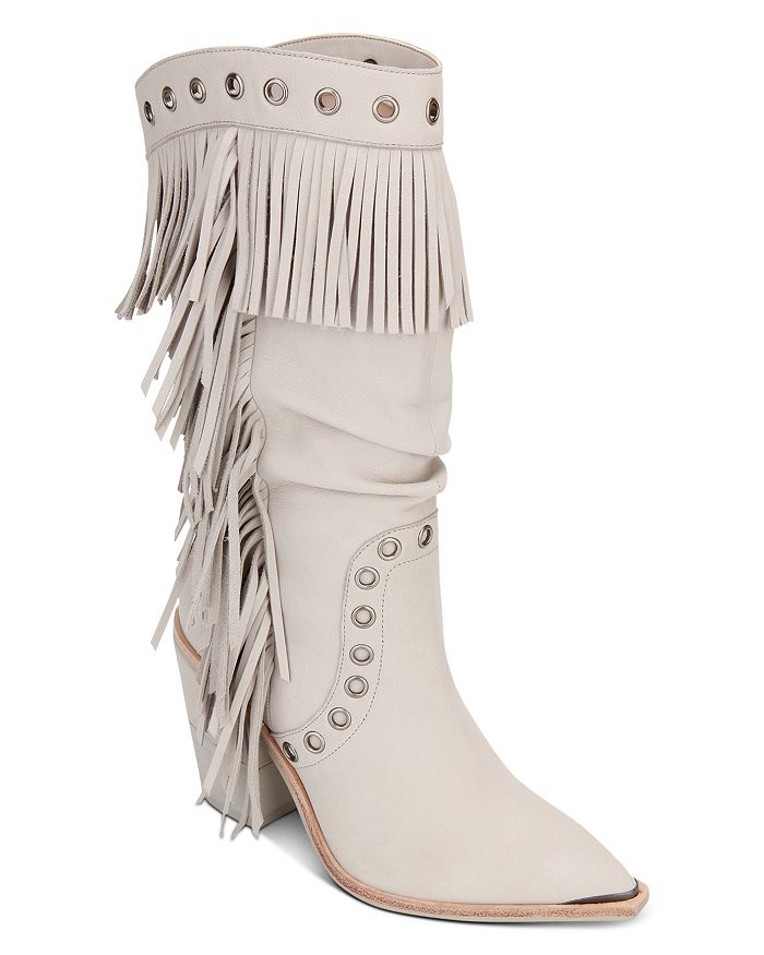 Kenneth Cole Women's West Side Fringe Mid-calf Boots In Cloud