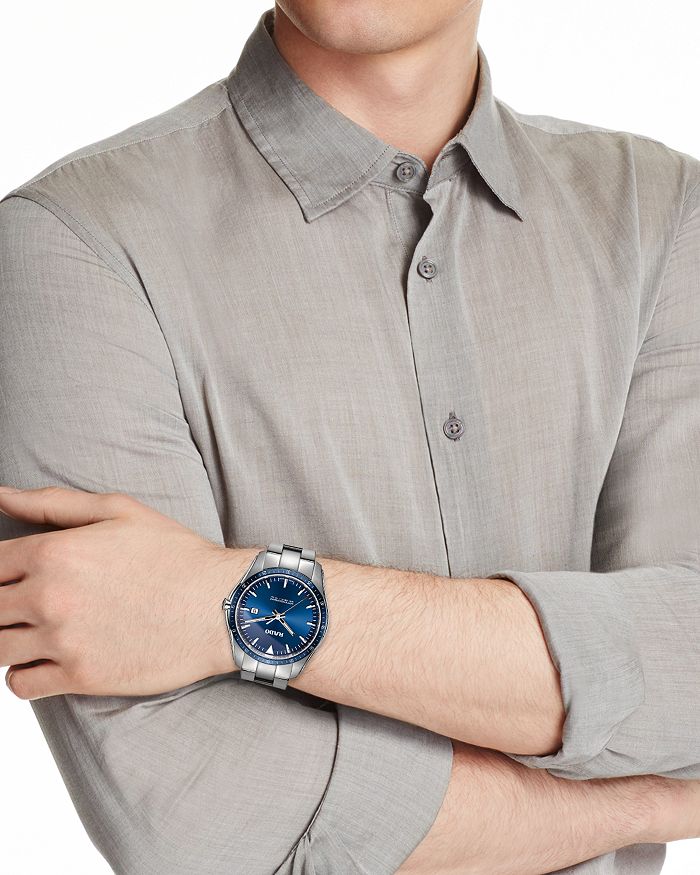 Shop Rado Hyperchrome Watch, 44.9mm In Blue/silver