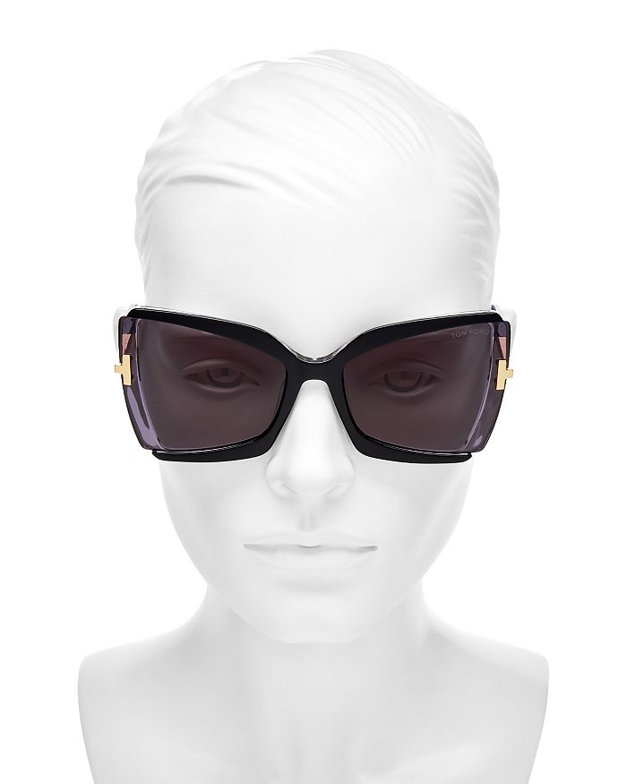 Tom Ford Gia 63mm Oversize Butterfly Sunglasses In Black/crystal/smoke  Mirror | ModeSens